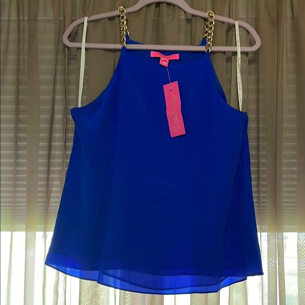 Lilly Pulitzer Royal Blue Chain-Shoulder Camisole